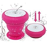 Shower Speaker, Portable Wireless FM Radio Speakers with Suction Cup for Shower Music Beach Pool Outdoor By ZDW (Pink)