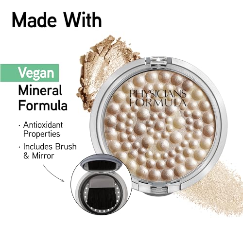 PHYSICIANS FORMULA HIGHLIGHTER MAKEUP POWDER MINERAL GLOW PEARLS, LIGHT BRONZE PEARL, DERMATOLOGIST TESTED