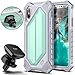 ELV Armor Case for iPhone X Case High Impact Resistant Rugged Armor Hybrid Full Body Protective Case Cover for Apple iPhone X with Magnetic Car Mount [Wireless Charging Not Compatible] (Mint/Grey)