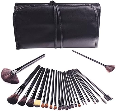 Makeup Brush Set, 24 Pieces Black Professional Makeup Brushes Essential Cosmetics With Case, Face Brush Eye Shadow Brush Eyeliner Brush Foundation Blush Brush Lip Brush Alluremake
