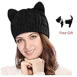 Cocobla Women's Hat Cat Ear Crochet Braided Knit Caps