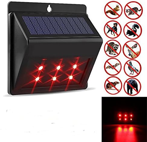 Solar Powered Predator Deterrent 6 LED Light Sensor Animal Repeller Waterproof Outdoor Lamp