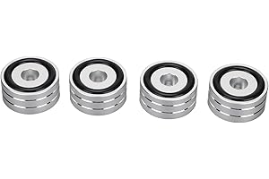 SUNGOOYUE SP4010 Speaker Isolation Spikes, 40mm Aluminum Alloy Feet with Rubber Shock Absorption, 4-Pack for Audio Equipment,