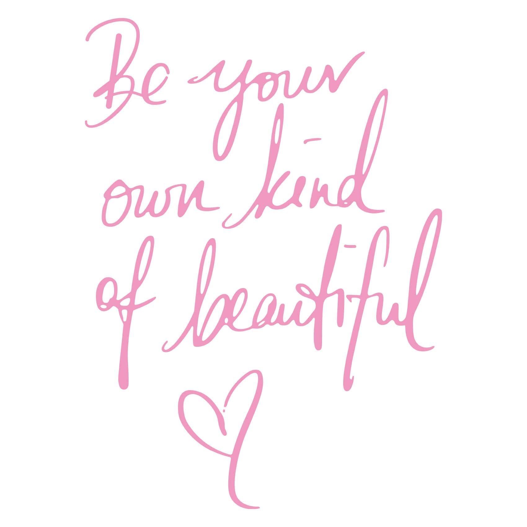 Photo 1 of Wall Stickers Inspirational Quote, Wall Decals Peel and Stick, Be Your Own Kind of Beautiful Quote Art Lettering Wall Stickers for Girls Bedroom Living Room Office Home Background Decoration(Pink)