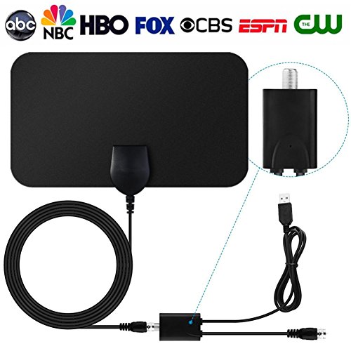 TV Antenna,Indoor Amplified Digital HDTV Antenna 50 Mile Range with Detachable Amplifier Signal Booster and 13.2FT High Performance Coaxial Cable for Digital Freeview