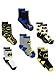 Batman Justice League Boy's 6 pack Athletic Crew Socks (4T-5T, Black/Multi)