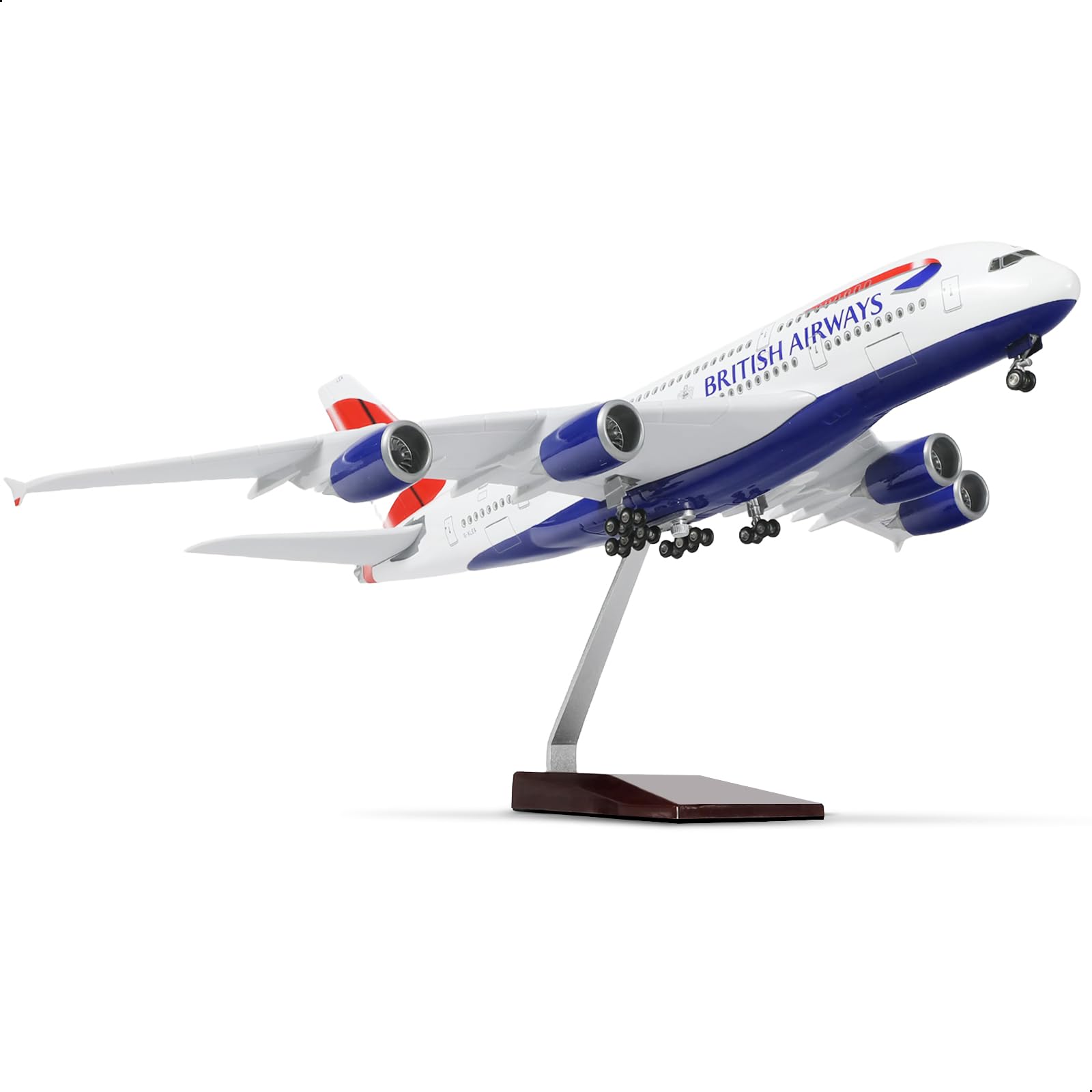 QIYUMOKE 1/160 British A380 Large Scale Airplane Models -18 inches for Airbusa 380 Die-cast Airplane Model for Adult -Model Plane with Stand for Aviation Enthusiasts Gifts or Decorations