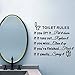 WINOMO Toilet Rules Decals Bathroom Art Wall Quote Stickers Removable Wall Decals Decoration