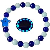 LXSSLY 8mm Natural Volcanic Stone Bracelets for Women,Hallowmas Ghost Luminous Bracelets,Lava Stone Glow bracelet,Elastic Stretch Beads Protection Bracelet for Men