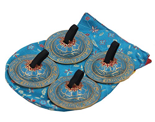 DharmaObjects Belly Dancing OM Namah Pro Finger Zills or Cymbals (Turquoise) - Thumbnail 6