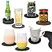 Coasters for Drinks Absorbent with Soft Felt Insert and Holder, Silicone Black Drink Coaster for Table Set of 6, Outdoor Rubber Coaster for Furniture Protection