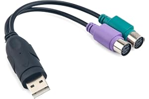 BOXOB PS2 to USB Adapter, Automatic Installation USB Keyboard Monitor Laptop Barcode Scanner Mouse Adapter Converter Cable