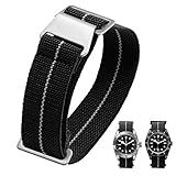 60's French Troops Parachute Special Elastic Nylon Watch Band Man's Universal Nylon Strap Army-Green 20/21/22mm