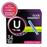 U by Kotex Click Compact Tampons, Multipack, 204 Count