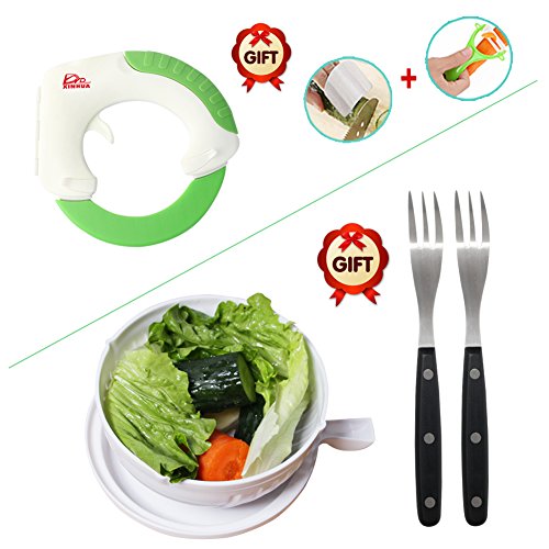 XINHUA-Circular Rolling Knife And 60 secand salad maker,Creative Ergonomic Design to Protect Your Wrist Or Maker Salad So Easy(Gift Many)