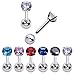 PiercingJ Stud Earrings Set Cubic Zirconia Barbell Earring Tragus Cartilage Helix Earring Ear Studs for Women, 6mm Bar, 16G, 8-12pcs