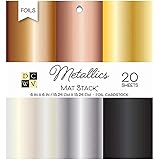 DCWV Card Stock 6"X6" Cardstock Stack, Metallics Foil Solid, 6 Colors