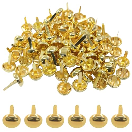 Unlorspy 200Pcs Gold Durable Metal Bag Feet Studs, Decorative Purse Feet Nailheads Stylish Handbag Feet, Spike Nailheads for Leather Craft/DIY Enthusiasts