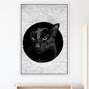 signwin Framed Canvas Wall Art Duotone Cat Animals...