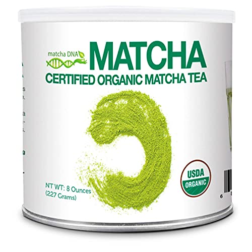 MATCHA DNA Certified Organic Matcha Green Tea Powder (8 oz TIN CAN) in ...
