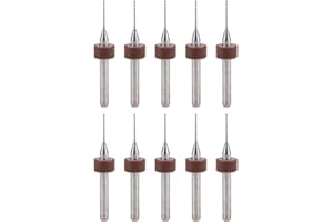 uxcell PCB Drill Bits 0.6mm Tungsten Carbide Rotary Tool Jewelry CNC Engraving Print Circuit Board Micro Drill Bits 1/8 Inch Shank 10 Pcs