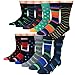 Frenchic Men's Premium Cotton Blend Colorful Patterned Dress Socks (12 Pairs) (DS-1)