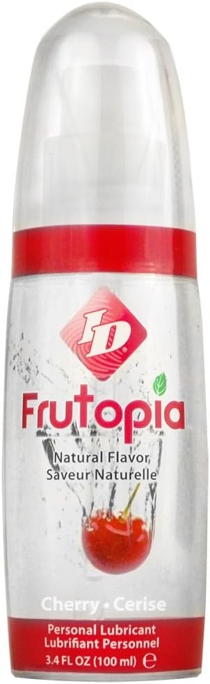 ID Frutopia Cherry Flavoured Lube & Sex Lubricant, 100ml Pump Bottle, Sweet Flavoured Intimacy, Vegan Friendly, Sugar Free