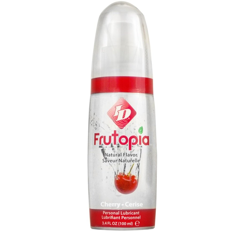 ID Frutopia Cherry Flavoured Lube & Sex Lubricant – 100ml Pump Bottle – Sweet Flavoured Intimacy – Vegan Friendly, Sugar Free, Toy & Condom Safe