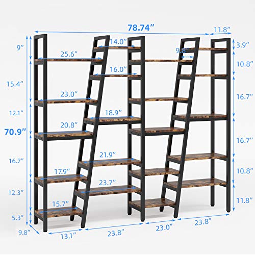 TIYASE 78.7x70.9 inch Extra Large Bookshelf Tall Etagere Bookcase, 5