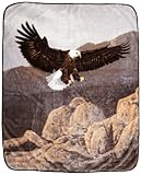 Northpoint Printed Raschel Animal Throw, American Bald Eagle