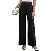 Agenlulu Women's Wide Leg Dress Pants High Waisted Strechy Straight Leg Pants Business Casual Pull On Office Work Slacks