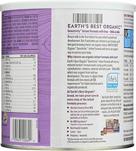 earth's best organic sensitivity infant formula