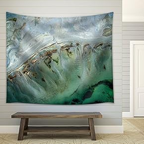 Turquoise Landscape of Tropical Sea - Fabric Wall Tapestry Home Decor - 51x60 inches