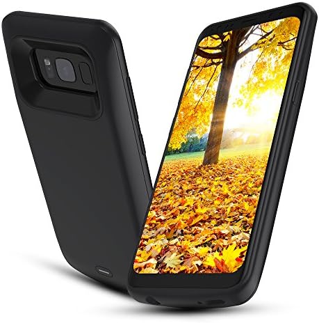 Galaxy S8 Battery Case, BEAOK 5000mAh Rechargeable External Battery Charger Protective Charging Case Power Bank Cover for Samsung Galaxy S8 Black