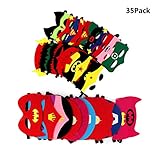 35Pack Superhero Felt Masks For Kids Party Cosplay Superhero Masks With Elastic Rope Avengers Party Favors Mask For Birthday Gifts(Multicolor)