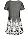 Cestyle Womens Tunic Tops, Summer Round Neck Short Sleeve Blouses Casual Floral Printed Loose Tee Shirts Dress For Leggings Black Medium