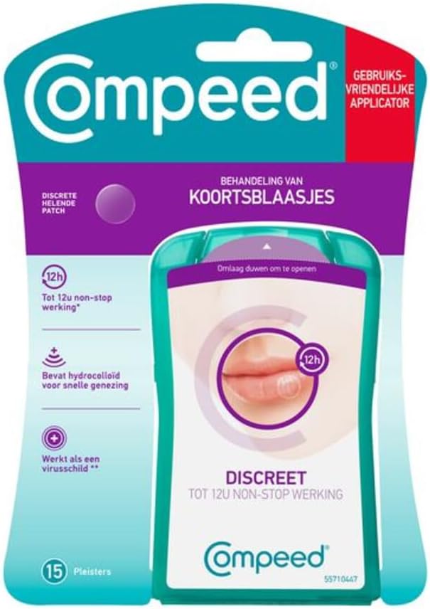 Compeed Invisible Cold Sore Patches Lip Blister Hydrocolloid 15 Pieces
