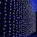 LIGHTESS 300 LED Christmas String Fairy Outdoor or Indoor Curtain Lights Remote Control (Blue)
