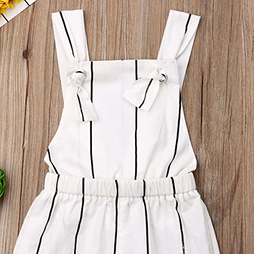Toddler Baby Girls Halter Romper, Kids Sleeveless Striped Bell-Bottom Jumpsuit Pants Overalls Outfits