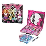 150pc Kids Art Supplies Set Gift Tin Case Stationary Art and Craft Kit Organizer Drawing Monster High