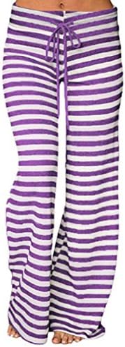 Sllxgli Ladies Fashion Striped Wide Leg Band Palace Yoga Pants