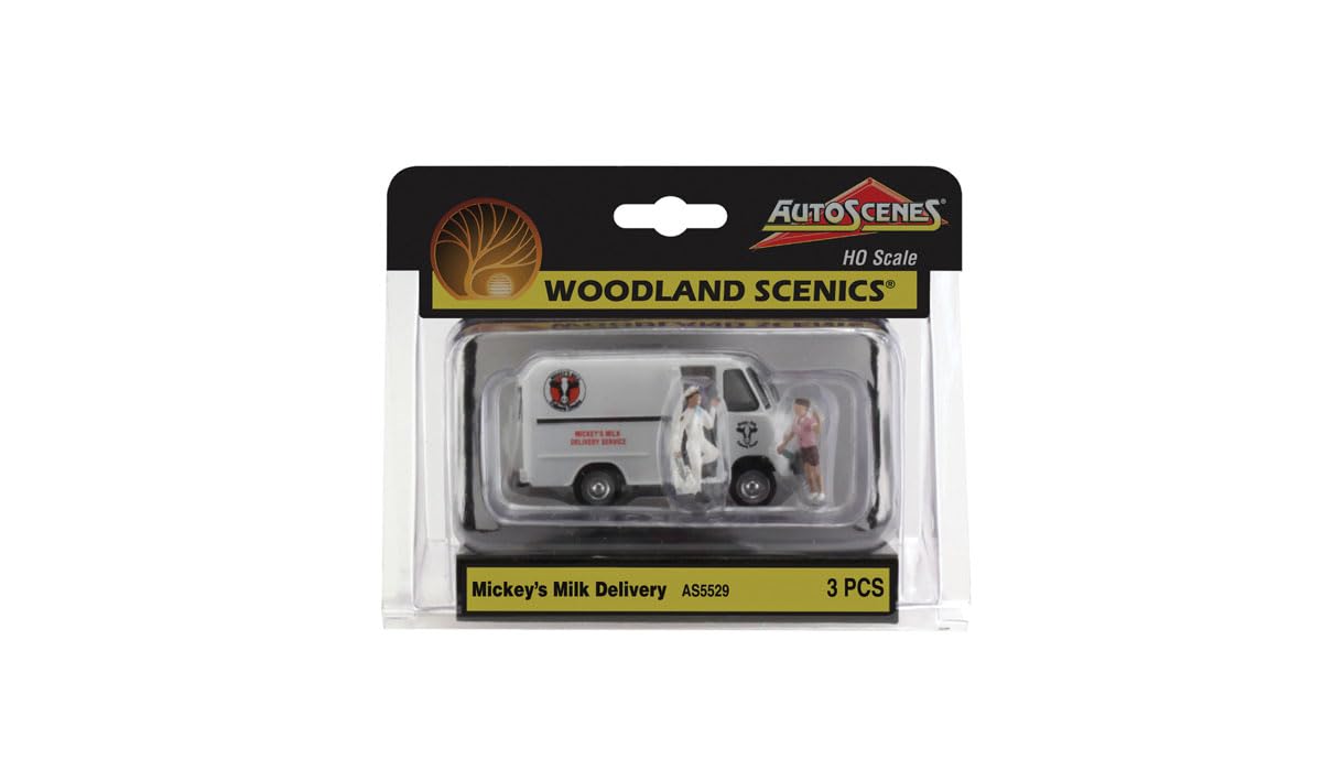 Woodland Scenics 5529 AS5529 Car Truck Milk Truck Milk Man Milk Delivery Figure Gauge HO H0 1:87 Milk Delivery