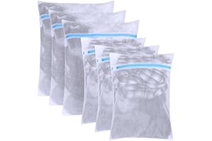 PrettyCare Mesh Laundry Bags for Delicates with Premium Zipper（3 Large & 3 Medium）Garment Clothing Washing Bags for Lingerie,