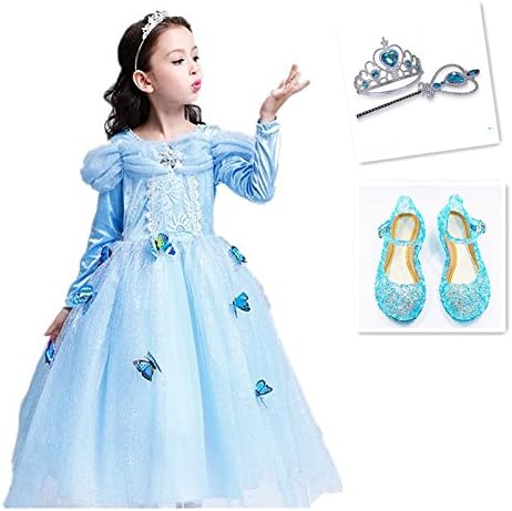 Haimaitao Disney Frozen Princess Dress Party Fancy Classic Tutu Long Sleeve Costumes for Little Girls