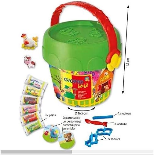 , Conjunto de Plasticina Criativa, Macia, Limpa, Baú, A minha quinta, 14 unidades