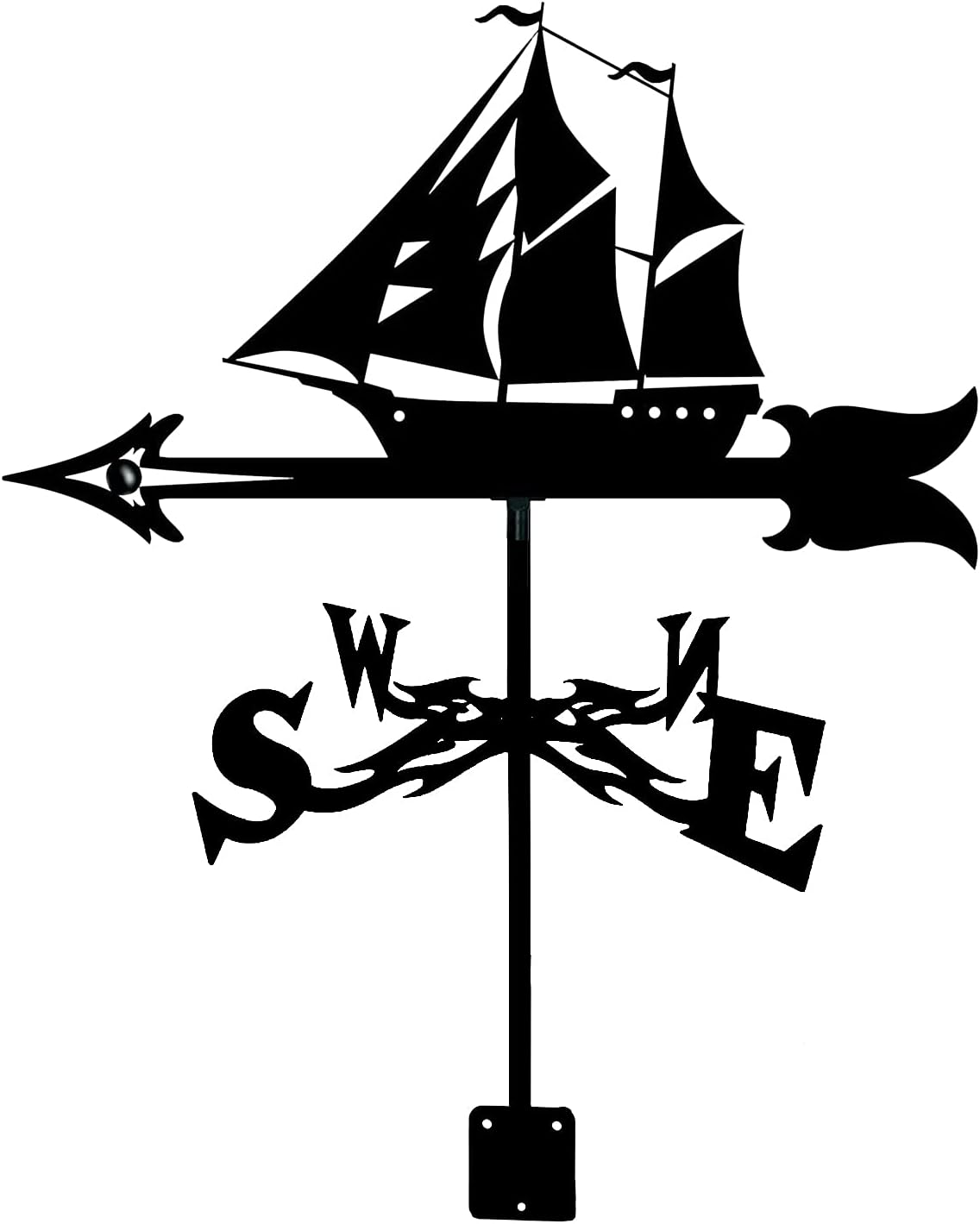 Weathervanes - CNMJI Weather Vanes Stainless Steel Weathervane Measuring Tools Creative Sculptures Weathercock with Anti-Rust Coating Durable Outdoor Gardens Houses Patio Lawns