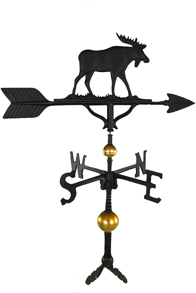 Weathervanes - Montague Metal Products 32-Inch Deluxe Weathervane with Satin Black Moose Ornament