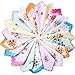 Zhanmai 20 Pieces Handkerchiefs for Women Vintage Floral Soft Cotton Embroidered Ladies Handkerchief for Tea Party Favors(Style 1)
