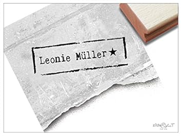Stempel - Individueller Namensstempel Vintage Stern personalisiert für Kinder und Erwachsene - Kita Schule Beruf Hobby - von 