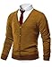 HARRISON83 Mens Slim Fit V-Neck Button Up Cardigan Sweater